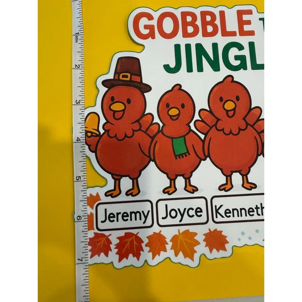 Gobble Then Jingle Thanksgiving Christmas Magnet Fall to Holiday‎ Car or Door